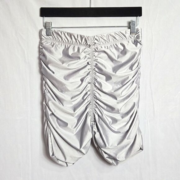 Good American Pants - NWT.. GOOD AMERICAN.. silver bike shorts..